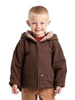 Toddler Boys' Berne Softstone Cotton Duck Sherpa-Lined Hooded Jacket